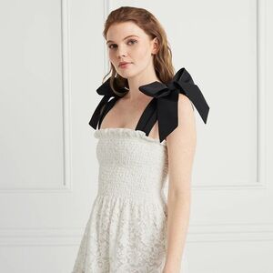 NWOT HILL HOUSE HOME White Lace Black Ribbon Ellie Nap Dress size Medium